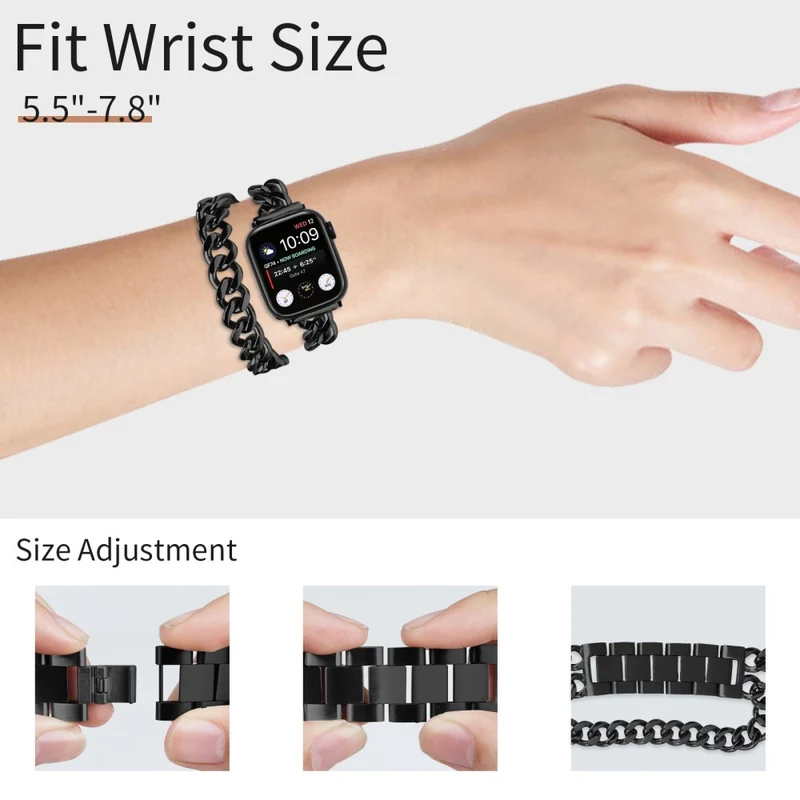 Apple Watch Series 41mm - 40mm - 38mm Universal Stainless Steel Wrist Strap