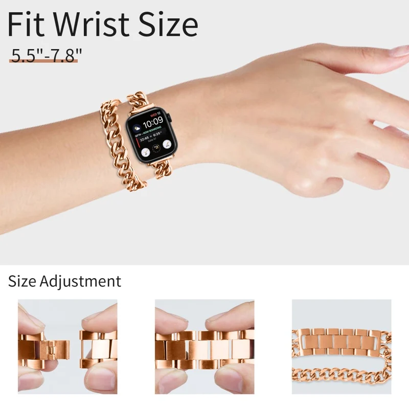 Apple Watch Series 41mm - 40mm - 38mm Universal Stainless Steel Wrist Strap