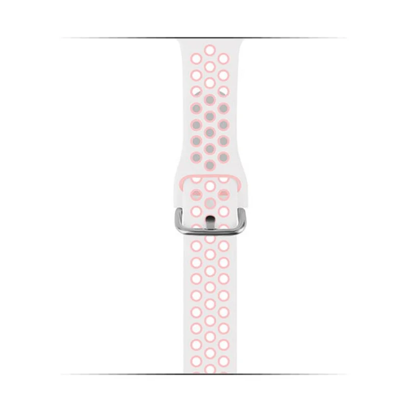 KALEBOL Apple Watch Series 41mm - 40mm - 38mm Universal Soft Silicone Band - White+Black