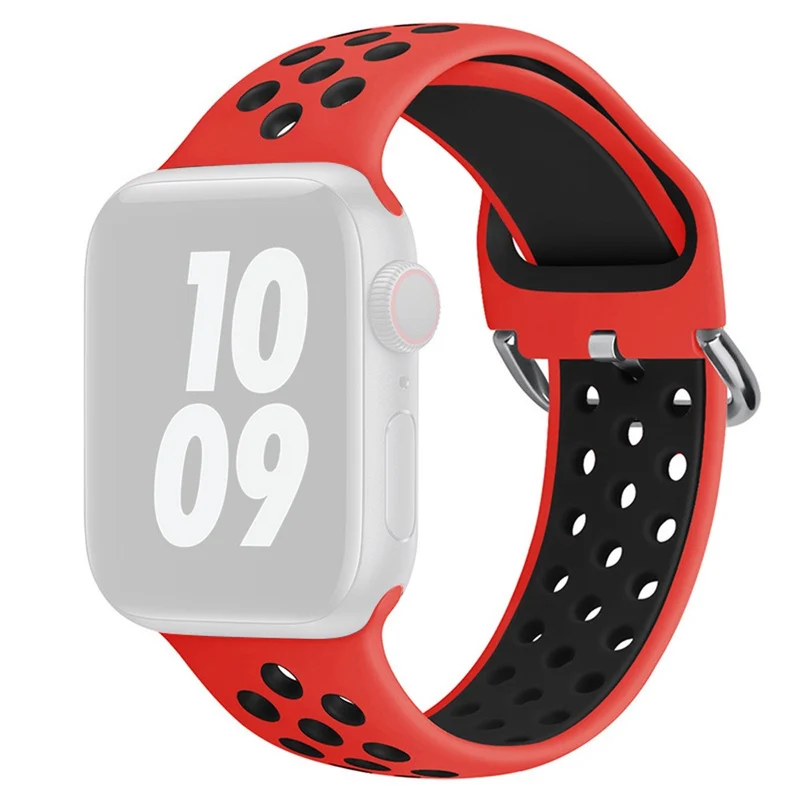 KALEBOL Apple Watch Series 41mm - 40mm - 38mm Universal Soft Silicone Band - White+Black