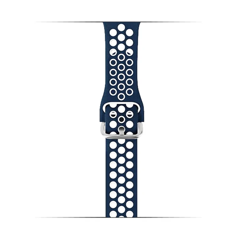 KALEBOL Apple Watch Series 41mm - 40mm - 38mm Universal Soft Silicone Band - White+Black
