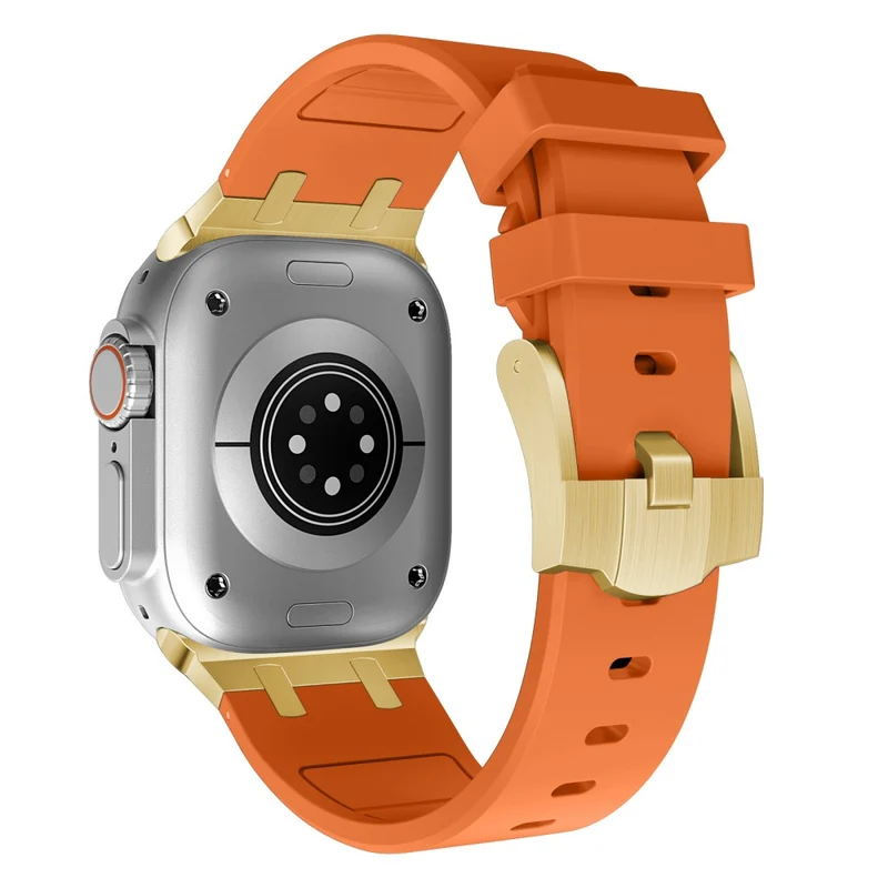Apple Watch Series 41mm - 40mm - 38mm Universal Liquid Silicone Strap Metal Connector - Black+White