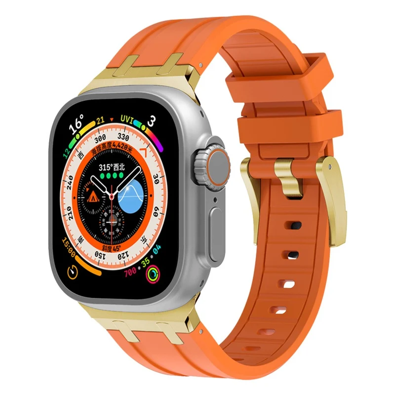 Apple Watch Series 41mm - 40mm - 38mm Universal Liquid Silicone Strap Metal Connector - Black+White