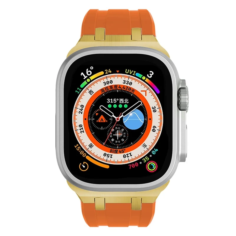 Apple Watch Series 41mm - 40mm - 38mm Universal Liquid Silicone Strap Metal Connector - Black+White