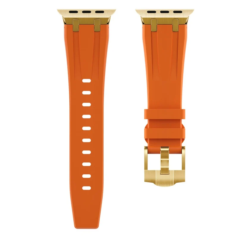 Apple Watch Series 41mm - 40mm - 38mm Universal Liquid Silicone Strap Metal Connector - Black+White