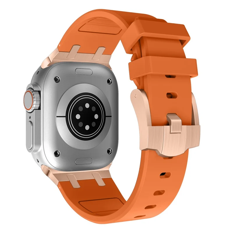 Apple Watch Series 41mm - 40mm - 38mm Universal Liquid Silicone Strap Metal Connector - Black+White