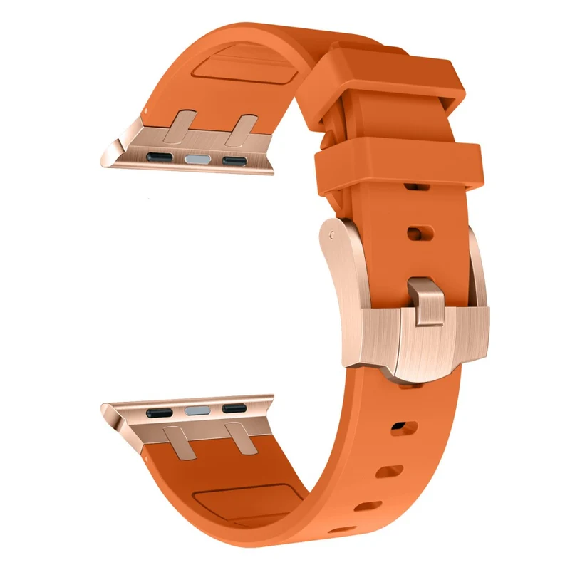 Apple Watch Series 41mm - 40mm - 38mm Universal Liquid Silicone Strap Metal Connector - Black+White