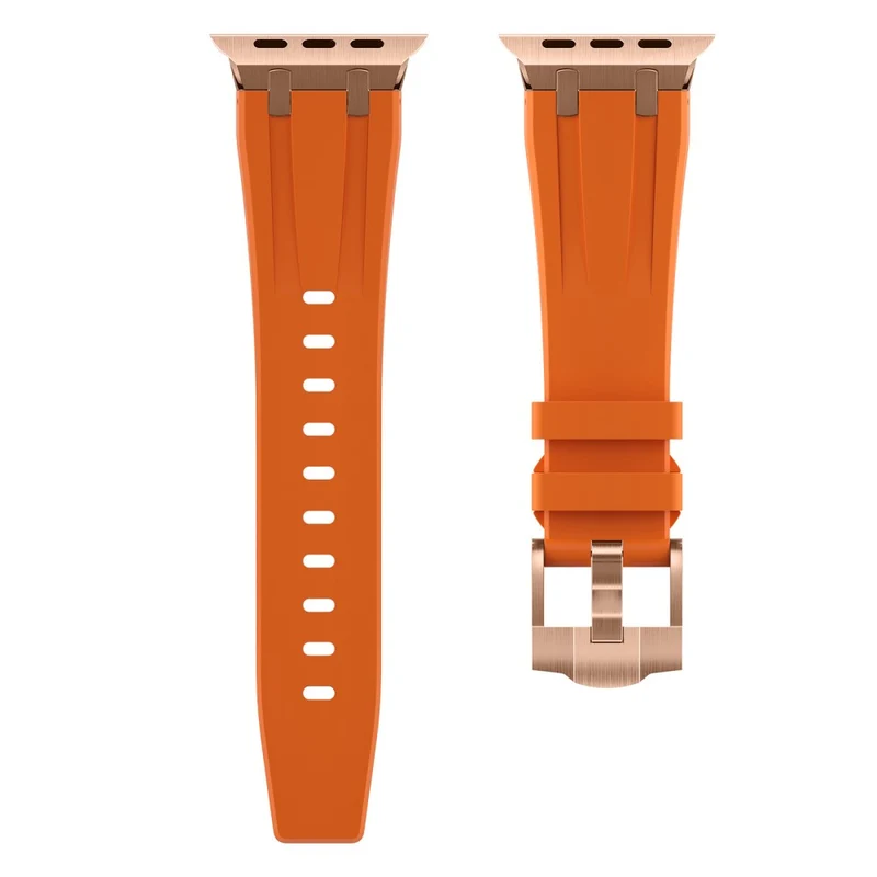 Apple Watch Series 41mm - 40mm - 38mm Universal Liquid Silicone Strap Metal Connector - Black+White