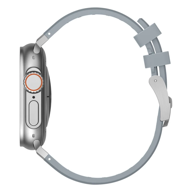 Apple Watch Series 41mm - 40mm - 38mm Universal Liquid Silicone Strap Metal Connector - Black+White