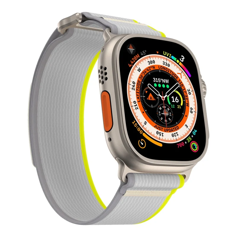 Apple Watch Series 41mm - 40mm - 38mm Universal Strap Nylon Sport Loop Band - Black+Grey