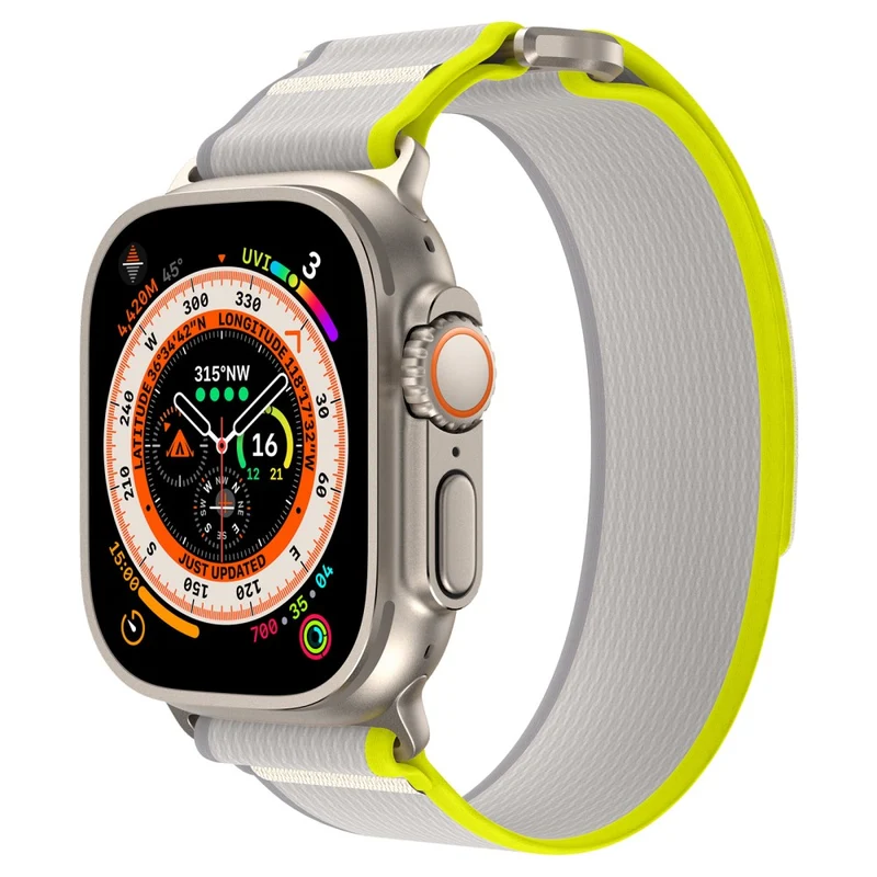 Apple Watch Series 41mm - 40mm - 38mm Universal Strap Nylon Sport Loop Band - Black+Grey