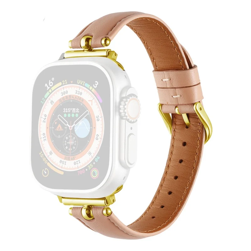 Apple Watch Series 49mm - 45mm - 44mm - 42mm Universal Watch Straps - Black / Gold Buckle Buckle
