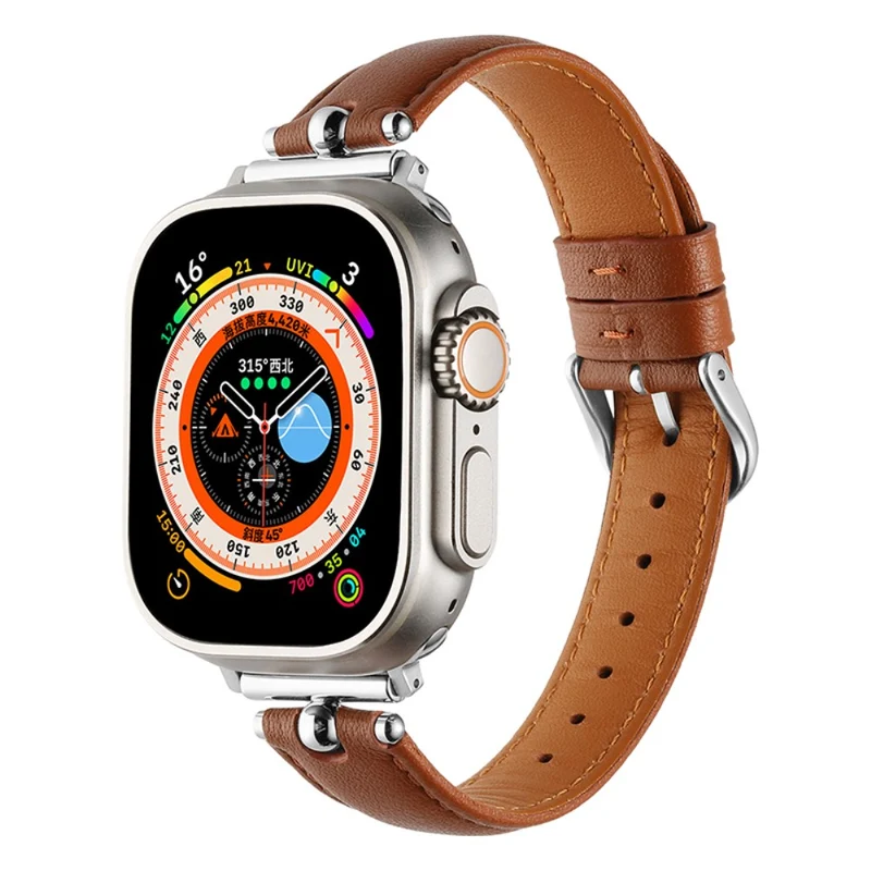 Apple Watch Series 49mm - 45mm - 44mm - 42mm Universal Watch Straps - Black / Gold Buckle Buckle