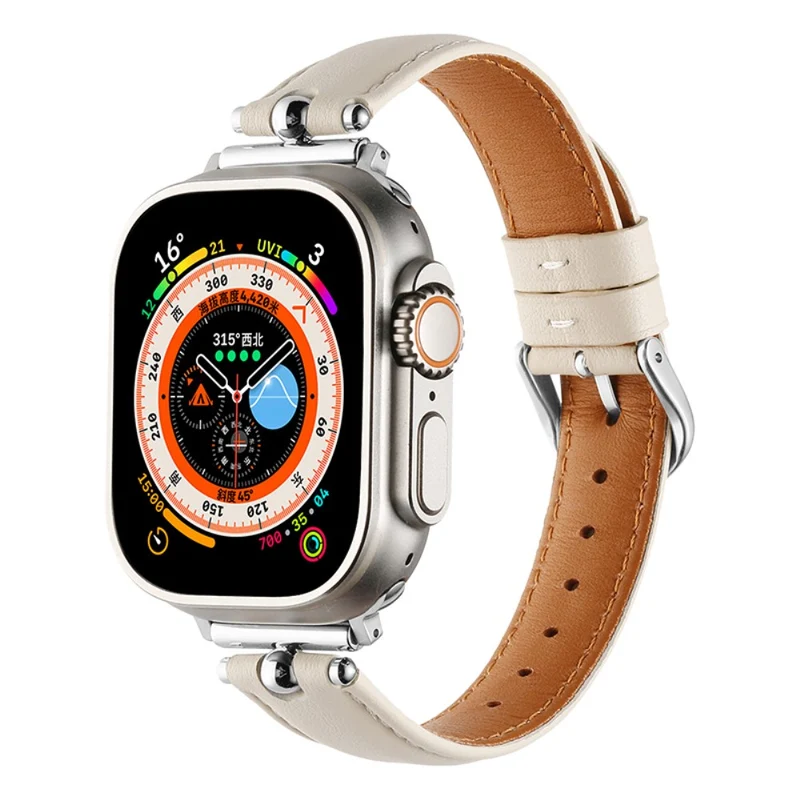 Apple Watch Series 49mm - 45mm - 44mm - 42mm Universal Watch Straps - Black / Gold Buckle Buckle