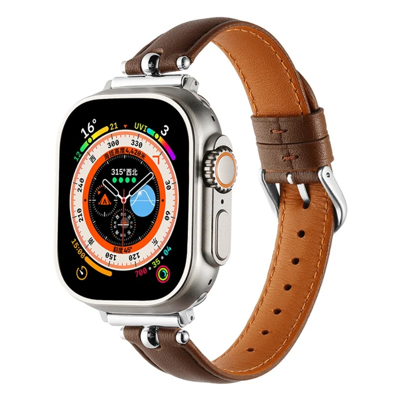 Apple Watch Series 49mm - 45mm - 44mm - 42mm Universal Watch Straps - Black / Gold Buckle Buckle