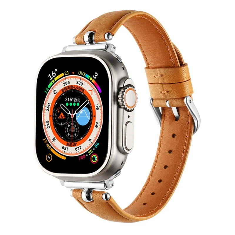 Apple Watch Series 49mm - 45mm - 44mm - 42mm Universal Watch Straps - Black / Gold Buckle Buckle