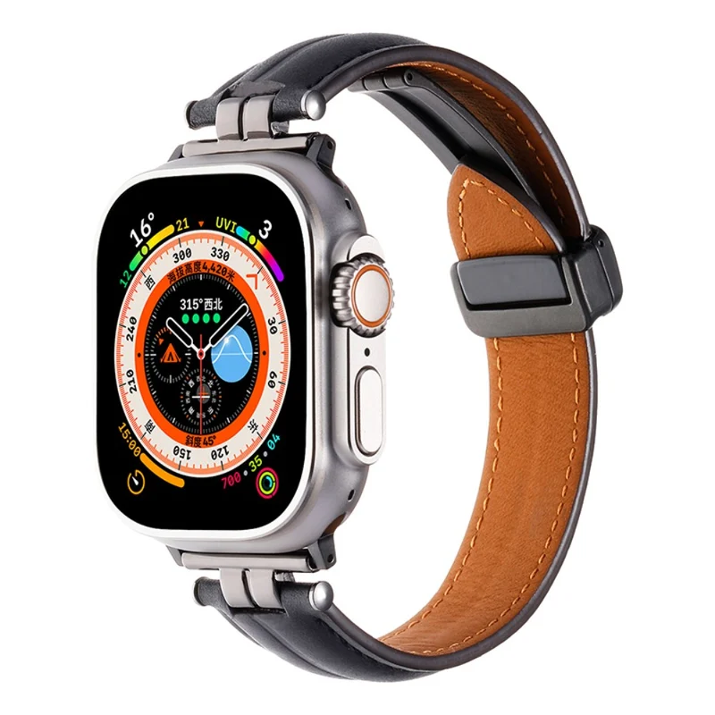 Apple Watch Series 49mm - 45mm - 44mm - 42mm Universal Watch Strap - Ginger+Black Buckle Buckle
