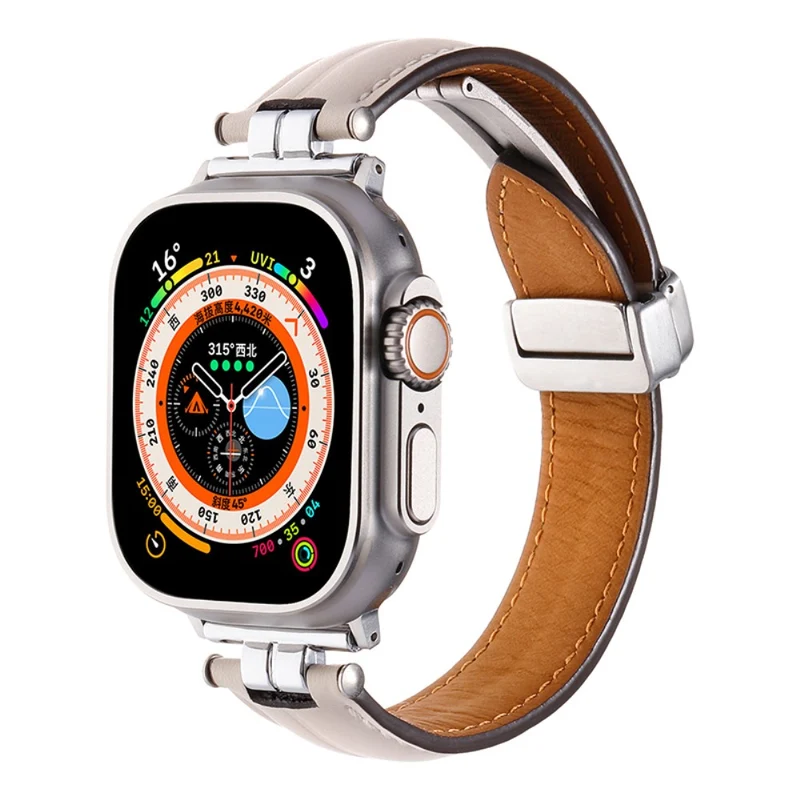 Apple Watch Series 49mm - 45mm - 44mm - 42mm Universal Watch Strap - Ginger+Black Buckle Buckle