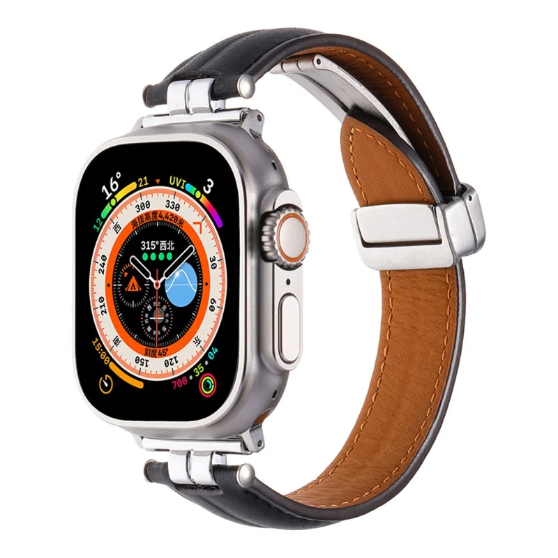 Apple Watch Series 49mm - 45mm - 44mm - 42mm Universal Watch Strap - Ginger+Black Buckle Buckle
