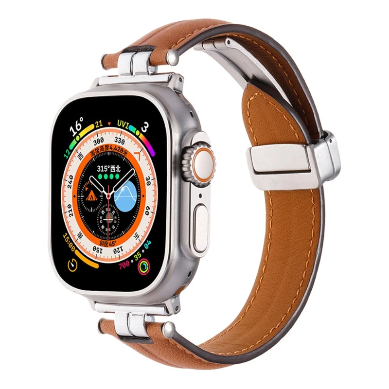 Apple Watch Series 49mm - 45mm - 44mm - 42mm Universal Watch Strap - Ginger+Black Buckle Buckle