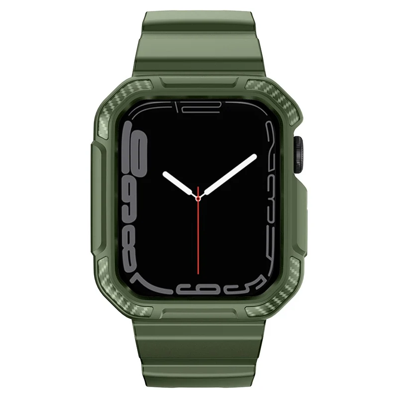 Apple Watch Series 49mm - 45mm - 44mm - 42mm Universal Scratch Resistant Band with Watch Case - Dark Grey