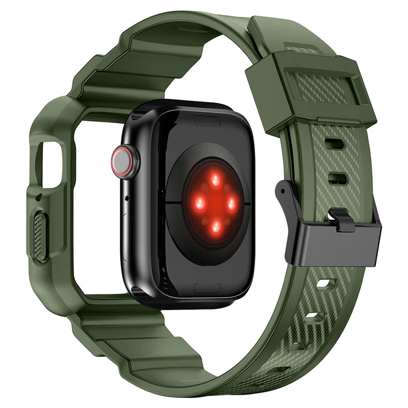 Apple Watch Series 49mm - 45mm - 44mm - 42mm Universal Scratch Resistant Band with Watch Case - Dark Grey