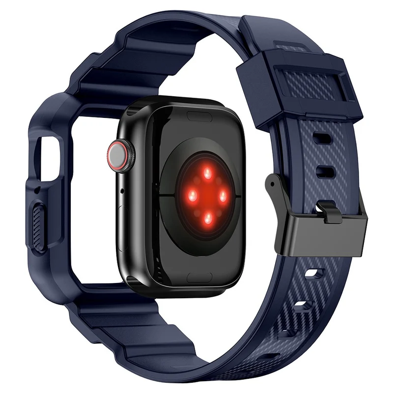 Apple Watch Series 49mm - 45mm - 44mm - 42mm Universal Scratch Resistant Band with Watch Case - Dark Grey