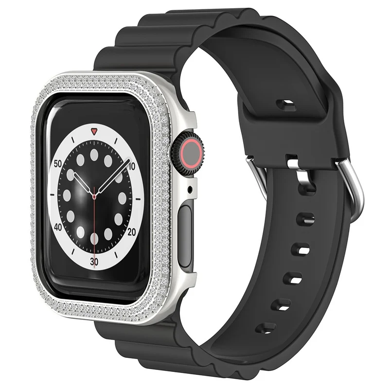 Apple Watch Series 4 / 5 / 6 / SE / SE (2022) / SE (2023) 44mm Rhinestone Decor Zinc Alloy Watch Case
