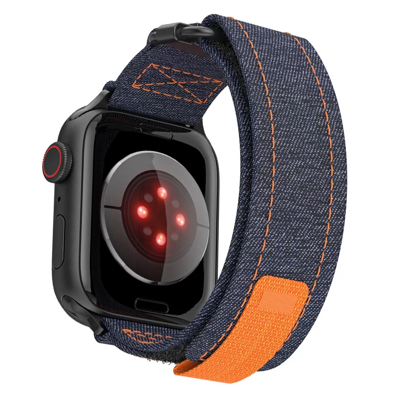 Apple Watch 41mm / 40mm / 38mm Canvas Loop Watch Strap - Black / Grey