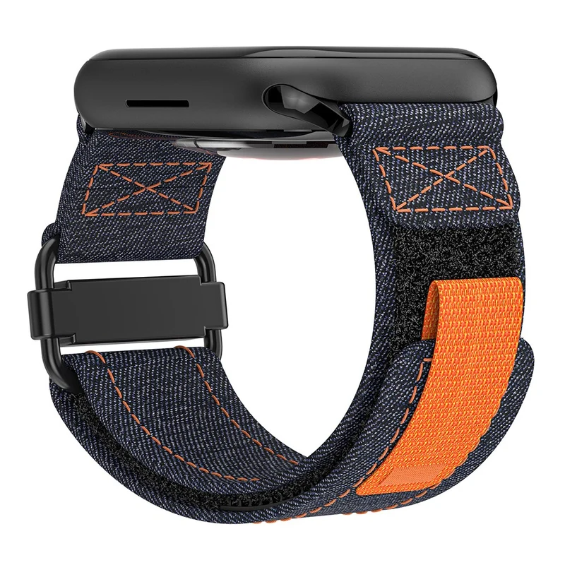 Apple Watch 41mm / 40mm / 38mm Canvas Loop Watch Strap - Black / Grey