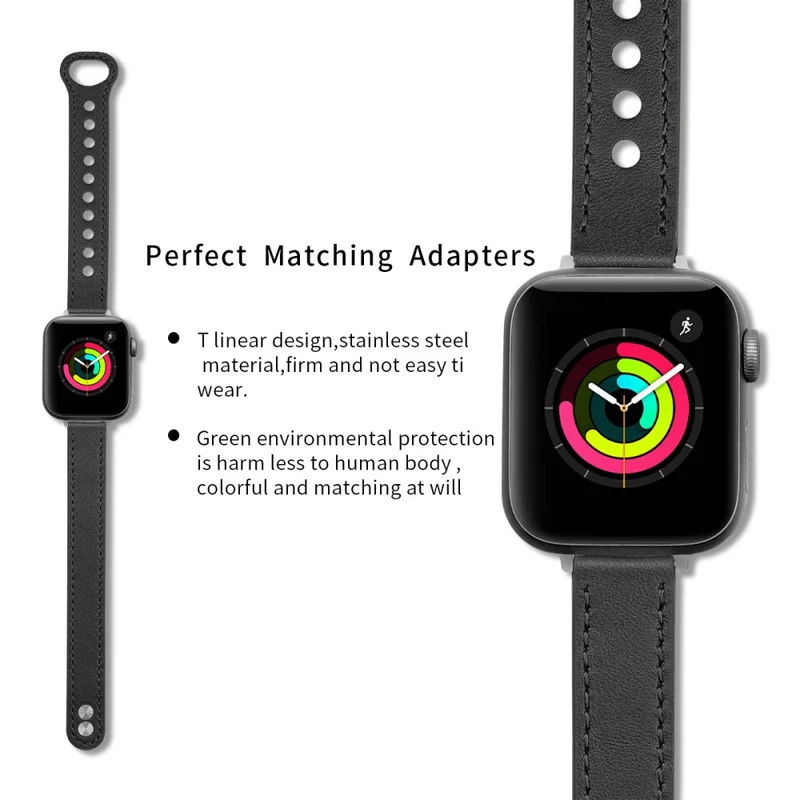 Apple Watch Series 41mm / 40mm / 38mm Watch Strap Genuine Cow Leather Band - Tan
