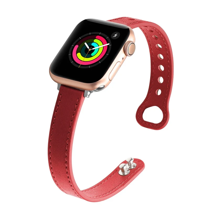 Apple Watch Series 41mm / 40mm / 38mm Watch Strap Genuine Cow Leather Band - Tan