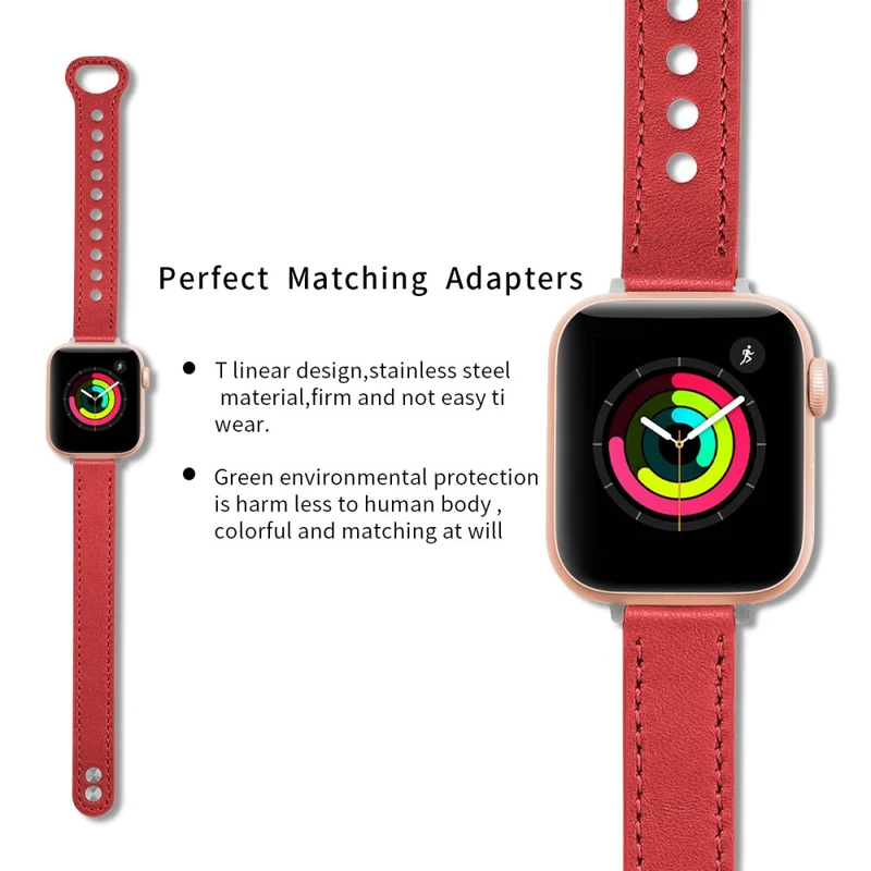 Apple Watch Series 41mm / 40mm / 38mm Watch Strap Genuine Cow Leather Band - Tan