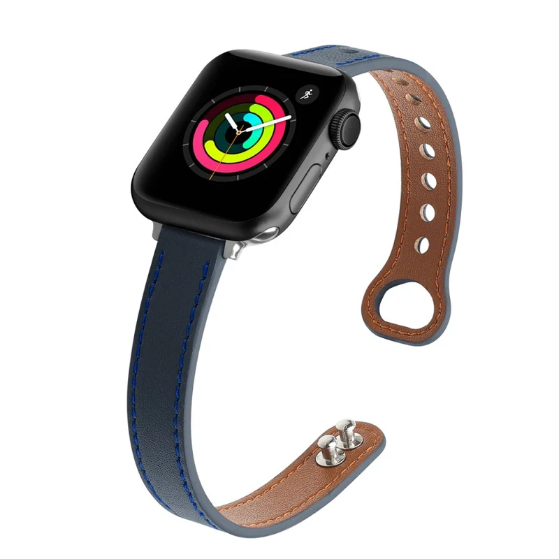 Apple Watch Series 41mm / 40mm / 38mm Watch Strap Genuine Cow Leather Band - Tan