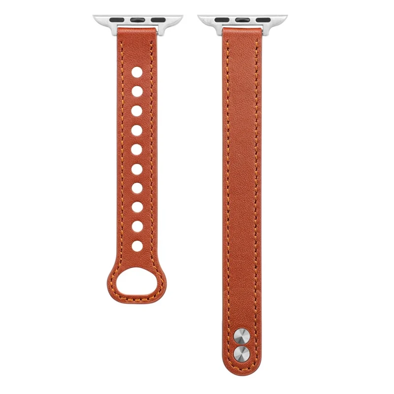Apple Watch Series 41mm / 40mm / 38mm Watch Strap Genuine Cow Leather Band - Tan
