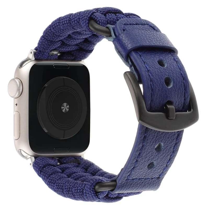 Apple Watch Series 41mm / 40mm / 38mm Braided Rope and Genuine Cow Leather Strap