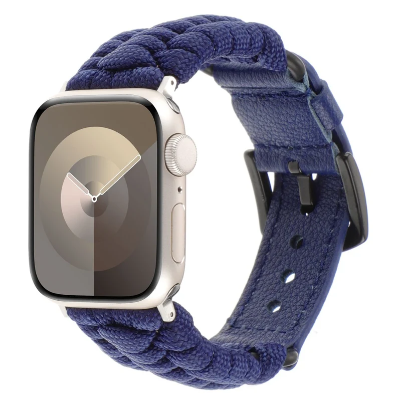 Apple Watch Series 41mm / 40mm / 38mm Braided Rope and Genuine Cow Leather Strap