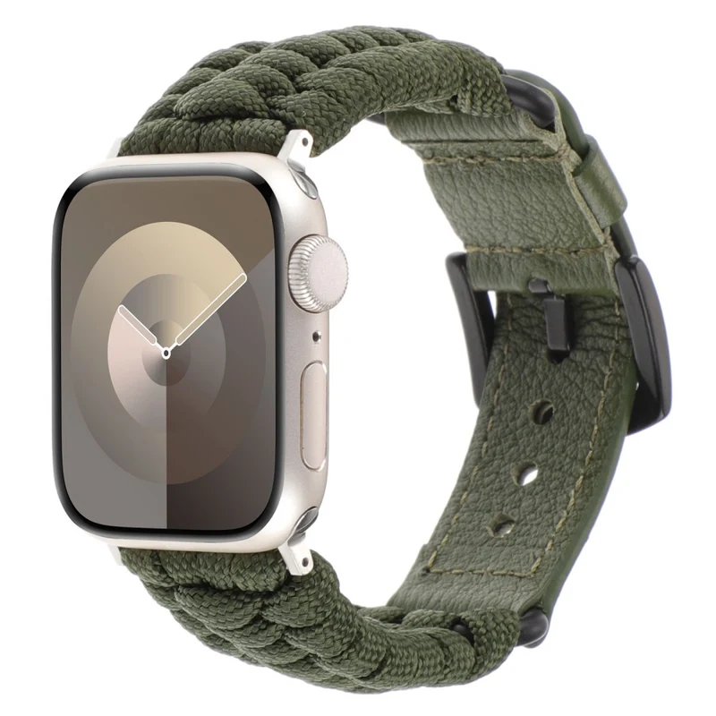 Apple Watch Series 41mm / 40mm / 38mm Braided Rope and Genuine Cow Leather Strap