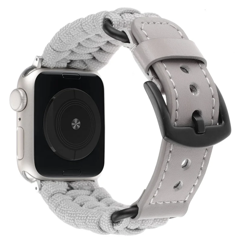 Apple Watch Series 41mm / 40mm / 38mm Braided Rope and Genuine Cow Leather Strap