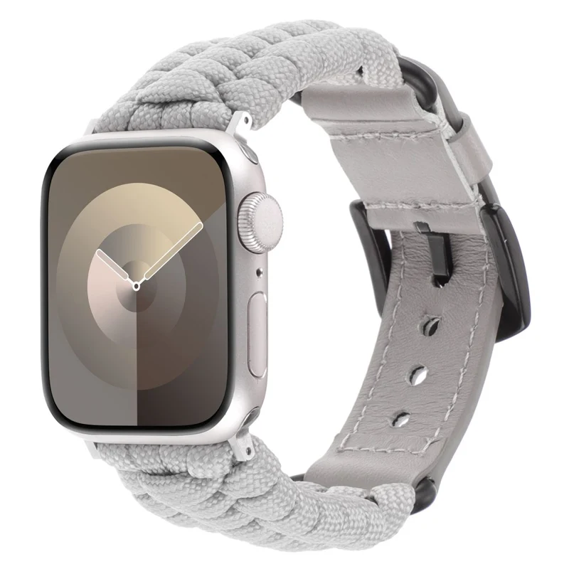 Apple Watch Series 41mm / 40mm / 38mm Braided Rope and Genuine Cow Leather Strap
