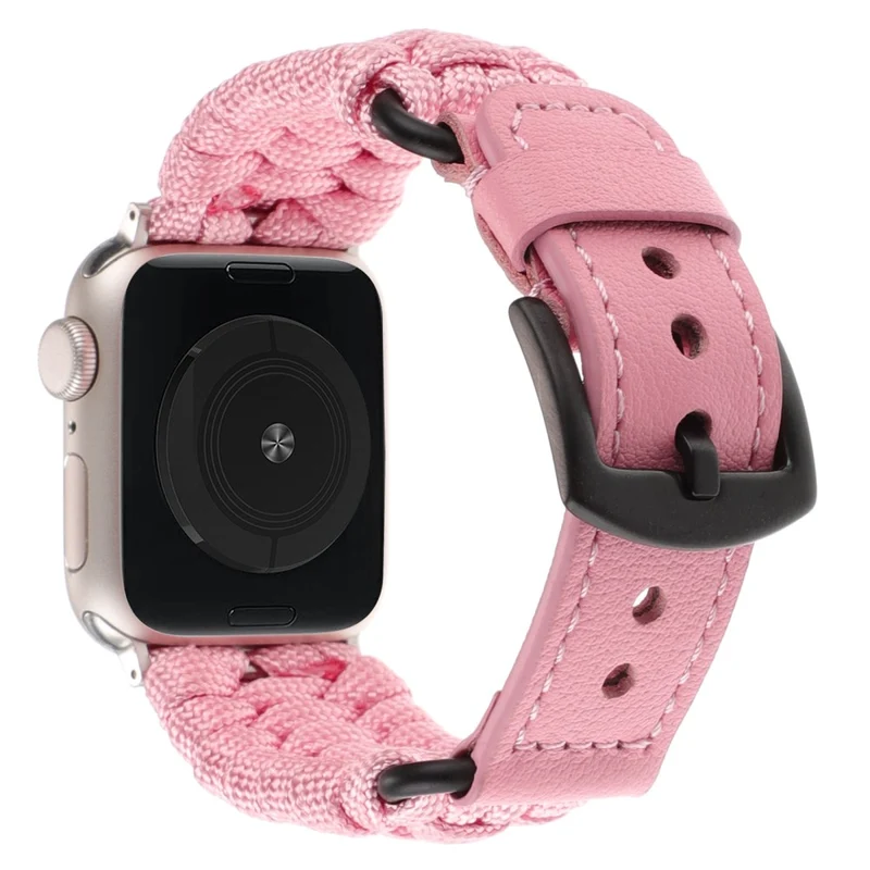 Apple Watch Series 41mm / 40mm / 38mm Braided Rope and Genuine Cow Leather Strap