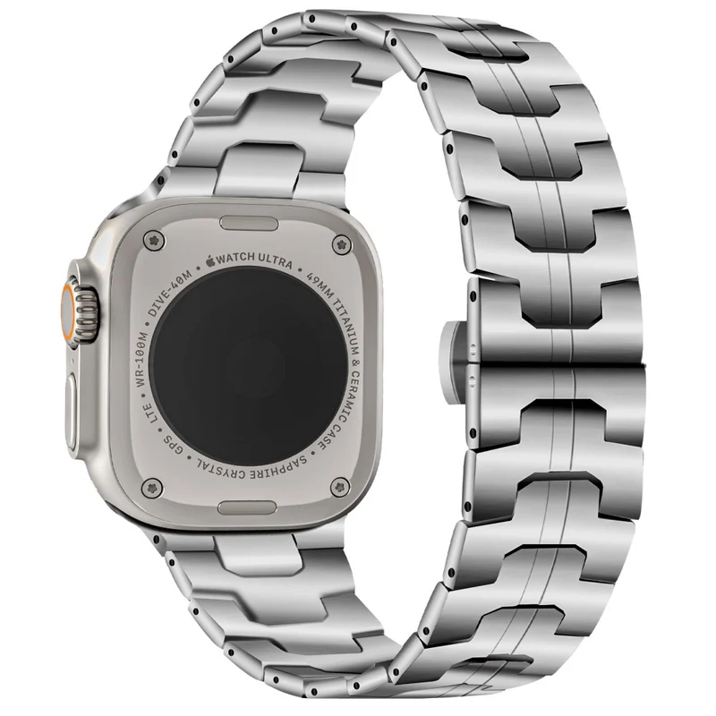 Stainless Steel Band Apple Watch Series 41mm / 40mm / 38mm Replacement Strap - Silver+Gold