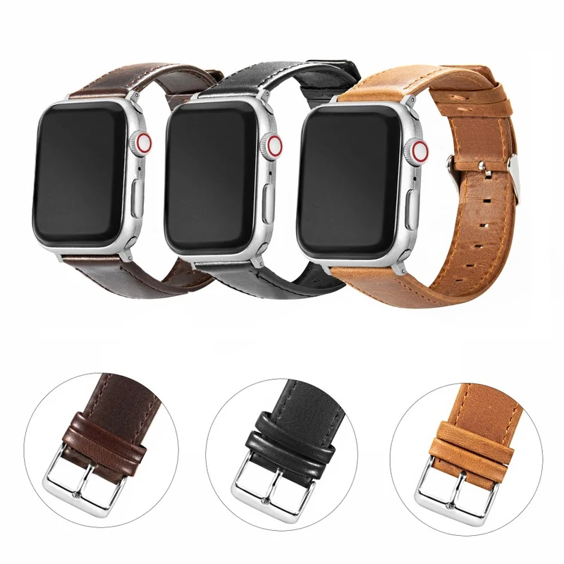 Apple Watch Series 41mm / 40mm / 38mm Watch Band Crazy Horse Texture - Tan