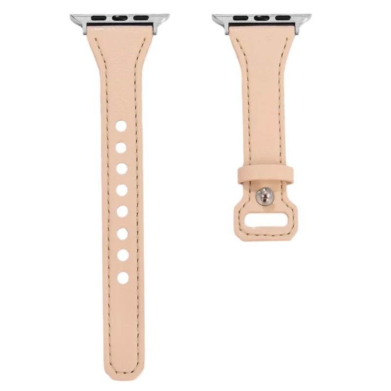 Apple Watch Series 41mm / 40mm / 38mm Leather Watch Wrist Strap - Apricot