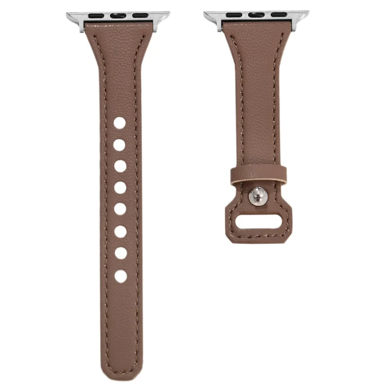 Apple Watch Series 41mm / 40mm / 38mm Leather Watch Wrist Strap - Apricot