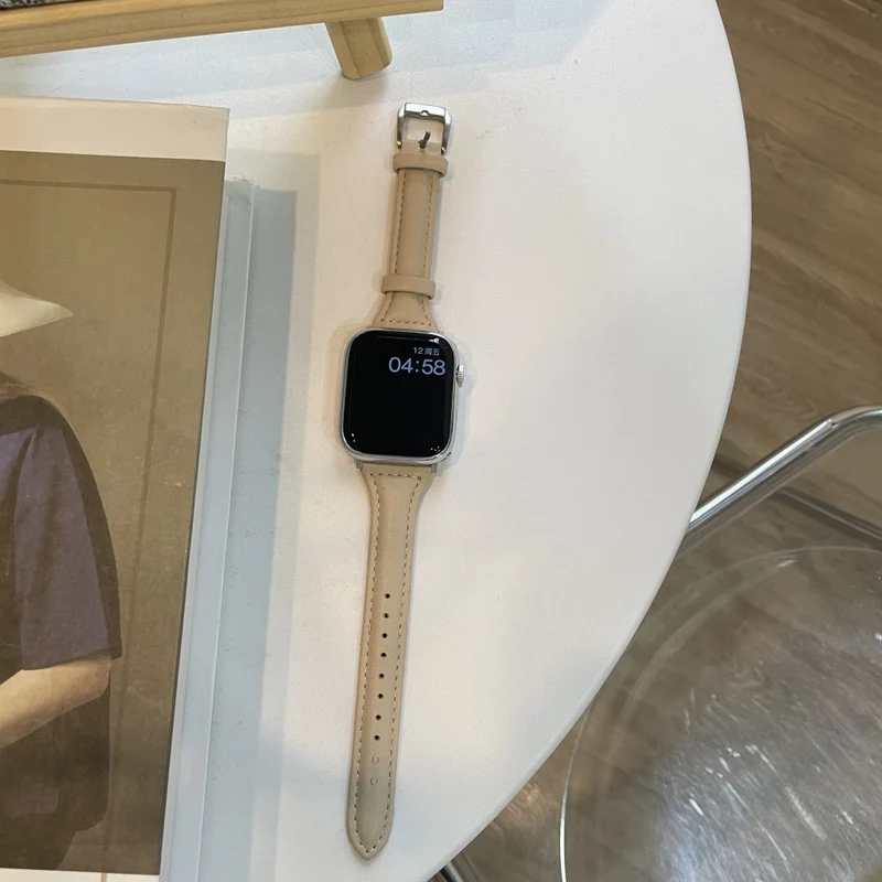 Apple Watch Series 41mm / 40mm / 38mm Watch Bands Slim Leather Strap