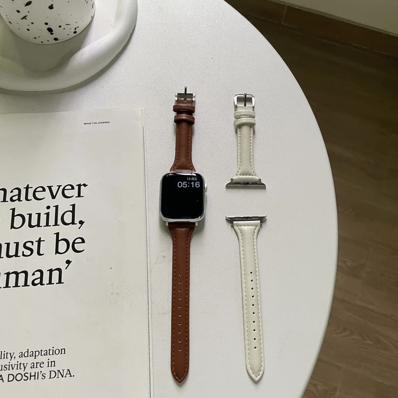 Apple Watch Series 41mm / 40mm / 38mm Watch Bands Slim Leather Strap