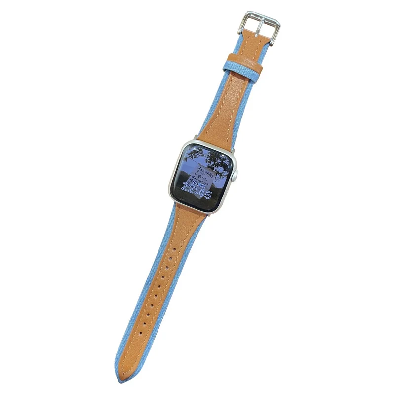 Apple Watch 41mm / 40mm / 38mm Watch Band Denim Wrist Strap - Cloth / Cloth / Light Brown