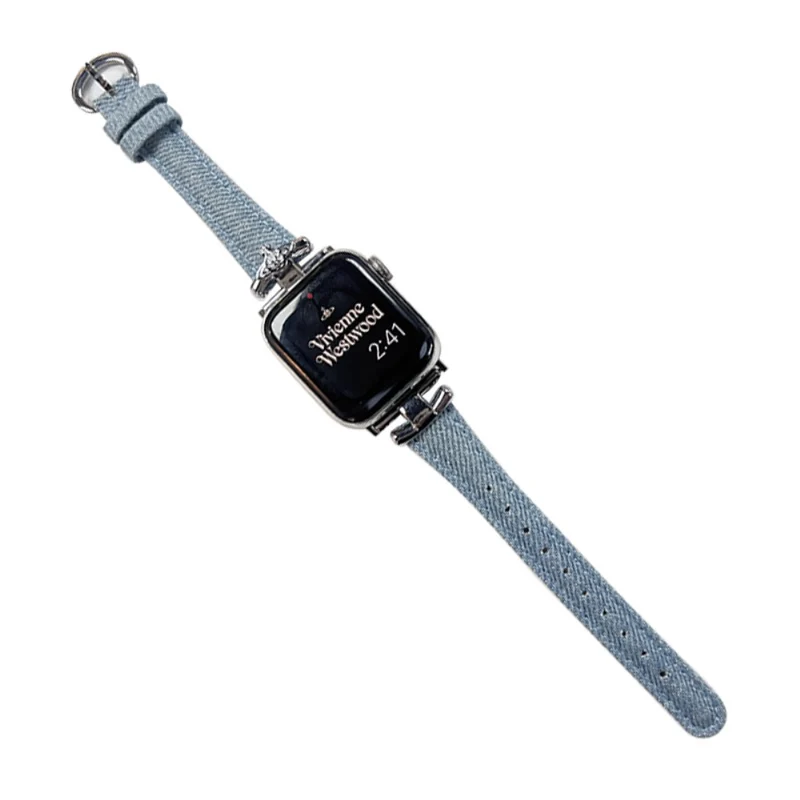 Apple Watch 41mm / 40mm / 38mm Denim Watch Band - Pink / Rose Gold Buckle