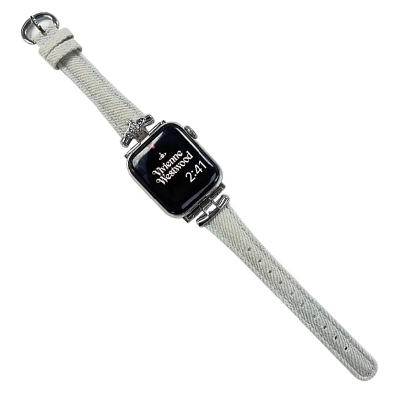 Apple Watch 41mm / 40mm / 38mm Denim Watch Band - Pink / Rose Gold Buckle